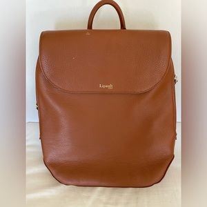 Lipault Paris pebble leather backpack tan